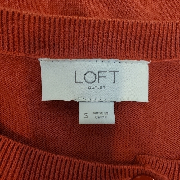 Loft outlet rust color long sleeve button down cardigan sweater - Picture 7 of 9